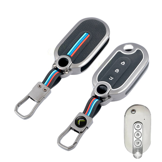 Metal Silicone Key Cover Compatible for MG Comet EV Electric 3 Button Flip Key (Base VARIENT)