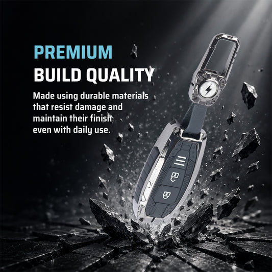 Metal Transformer Car Key Cover Compatible For Suzuki: Baleno, Ciaz, Ignis, S-Cross, Grand Vitara, Brezza & Toyota Urban Cruiser (3 Button smart key)