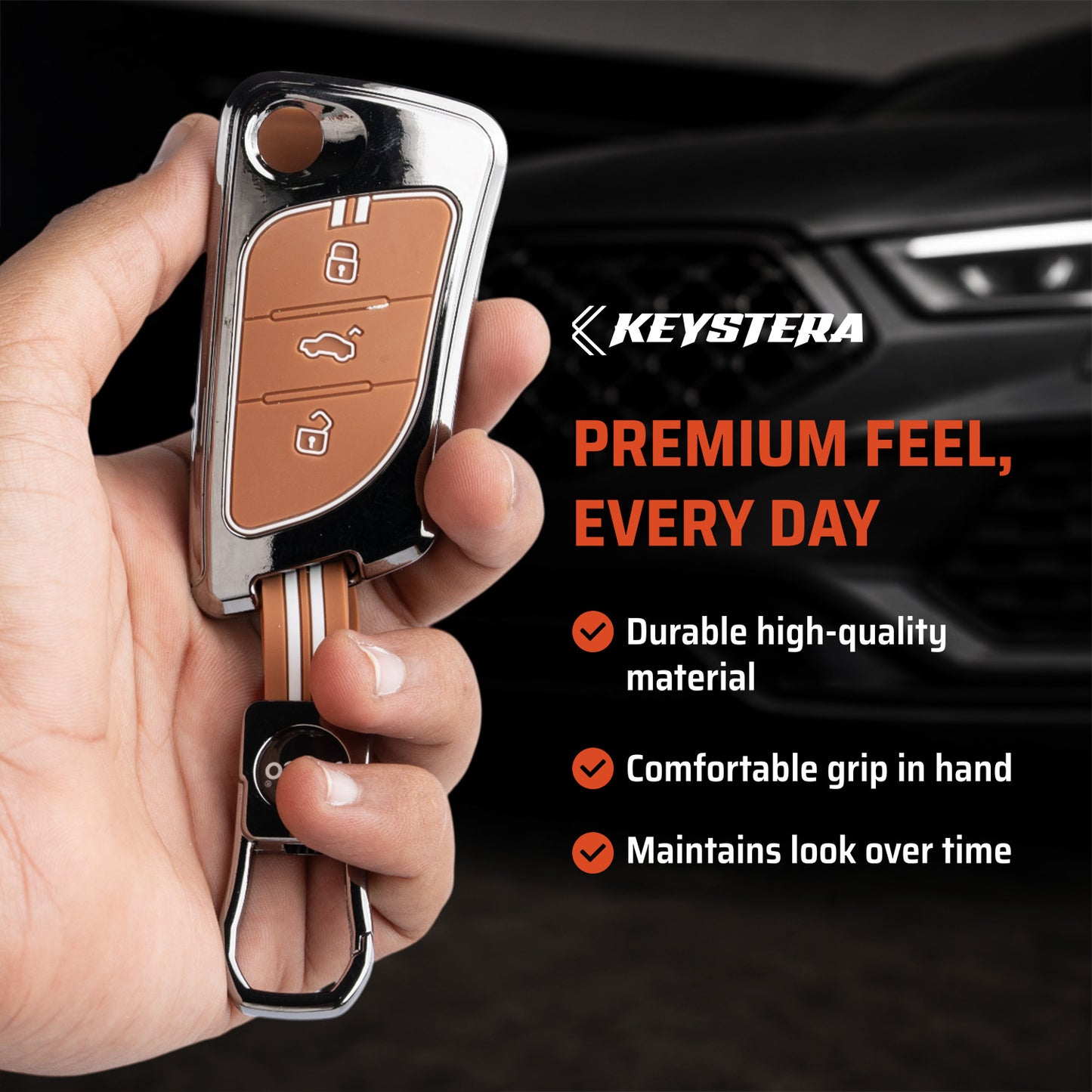 Metal Key Cover With Key Chain Compatible With LX-B30 Model Universal Flip Key