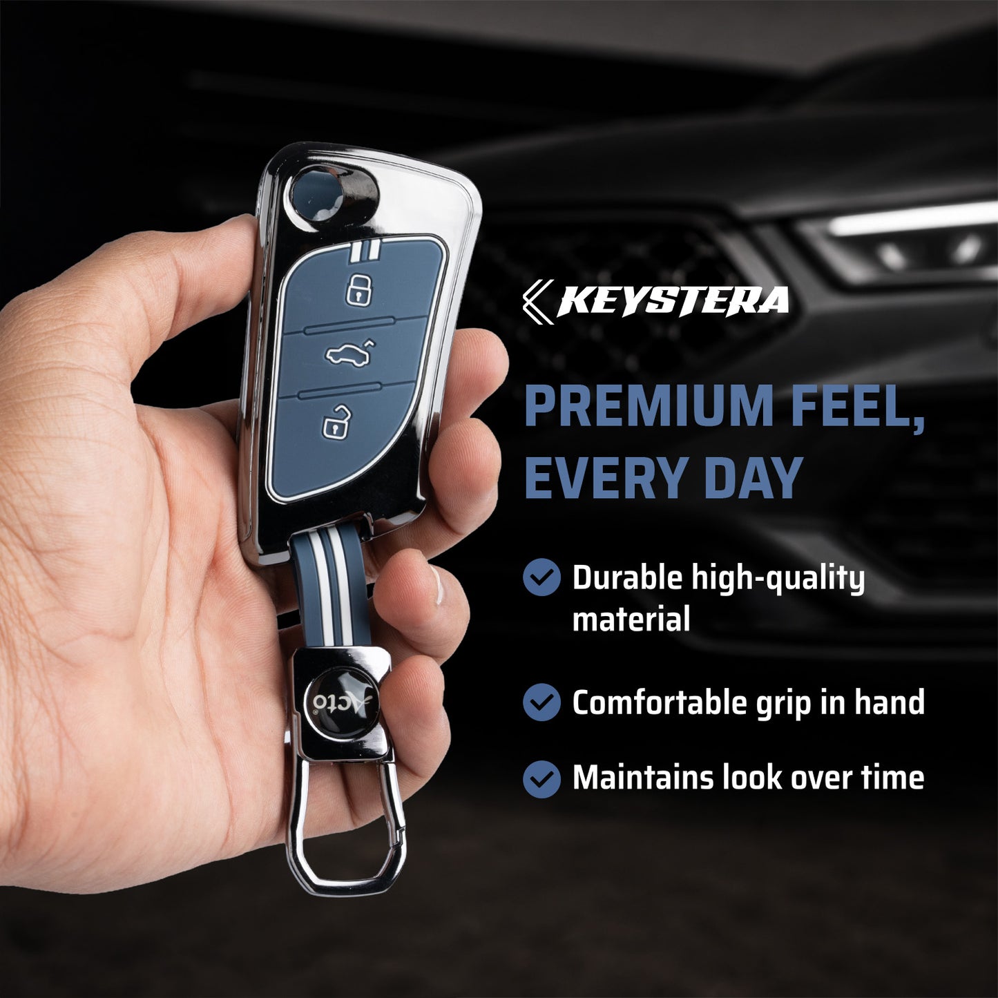 Metal Key Cover With Key Chain Compatible With LX-B30 Model Universal Flip Key