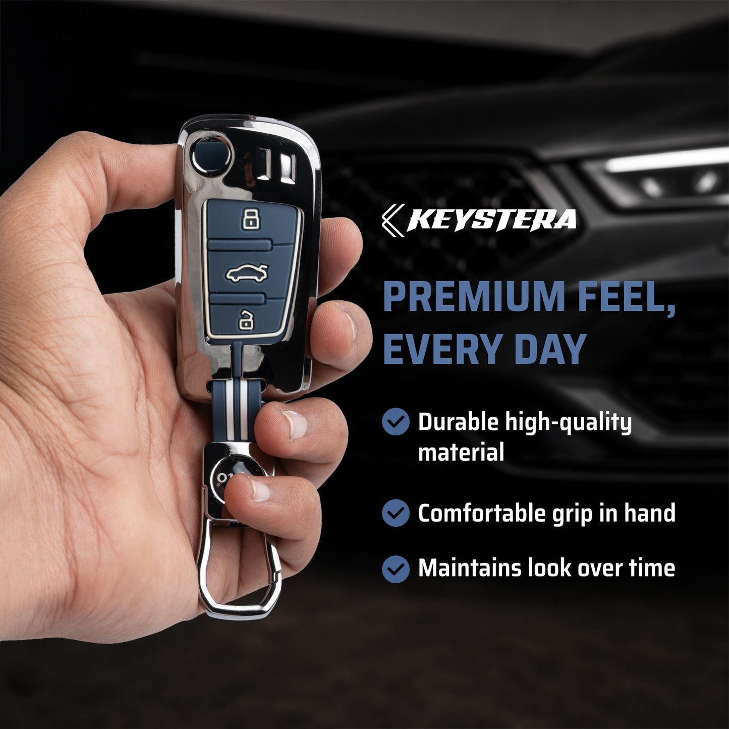 Metal Key Cover With Key Chain Compatible With B11 DS Flip Key