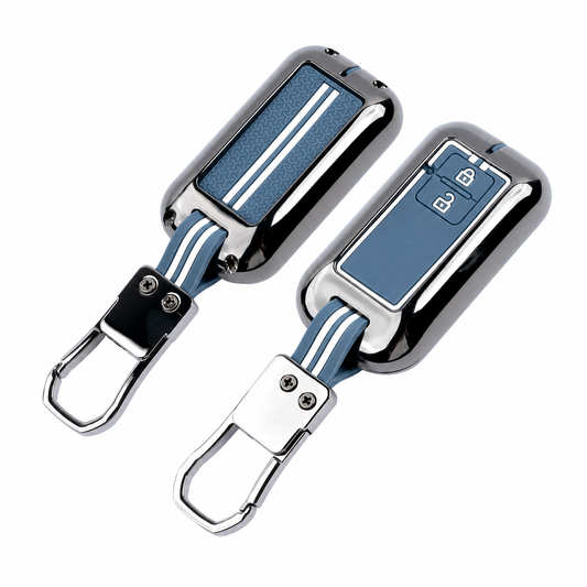 Metal Key Cover Compatible For Suzuki:Swift, Dzire, Baleno, Ertiga, Grand Vitara, Brezza, Fronx, Jimny XL6, & Toyota:Glanza, Urban Cruiser Hyryder