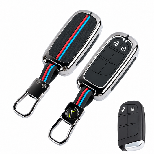 Metal Silicone Car Key Cover Compatible For Jeep Compass, Jeep Compass Trailhawk Smart Key