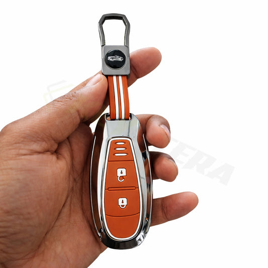 Metal Key Cover Compatible For Suzuki : Baleno, Ciaz, Ignis, S-Cross, Grand Vitara, Brezza & Toyota Urban Cruiser