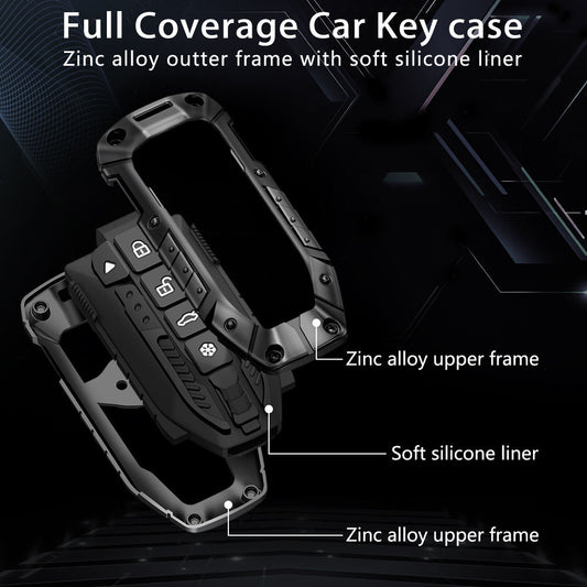 Metal Transformer Key Cover with keychain Compatible For Mahindra XEV 9e, BE 6e & 7XO (6 Button)