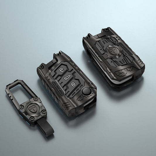 Metal Transformer Key Cover Compatible For Skoda Kushaq | Skoda Kodiaq | Skoda Slavia | Octavia | Volkswagen Tiguan | Volkswagen Virtus | New Polo | New Vento
