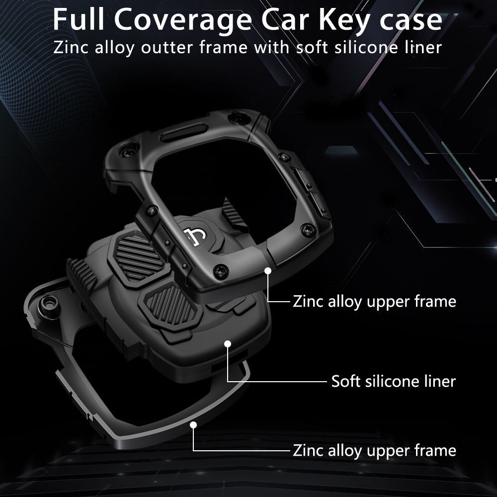 Luxury Waterproof Transformer Metal Car Key Cover For Suzuki: Swift, Dzire, WagonR, Brezza, Grand Vitara, Fronx, Jimny, XL6, Ignis, Ertiga, Baleno, Vitara Brezza, Celerio, Alto, Ciaz, S-Cross (2 Button Remote Key)