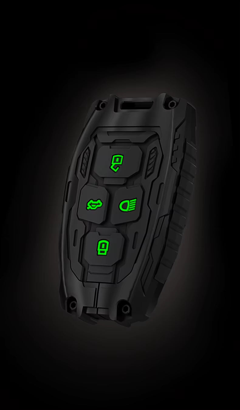 Luxury Waterproof Transformer Metal Car Key Cover For Tata: Nexon, Harrier,Tiago, Tigor BS6, Tigor EV, Safari 2021, Altroz, Safari Gold, Gravitas, Punch (4 button smart key)