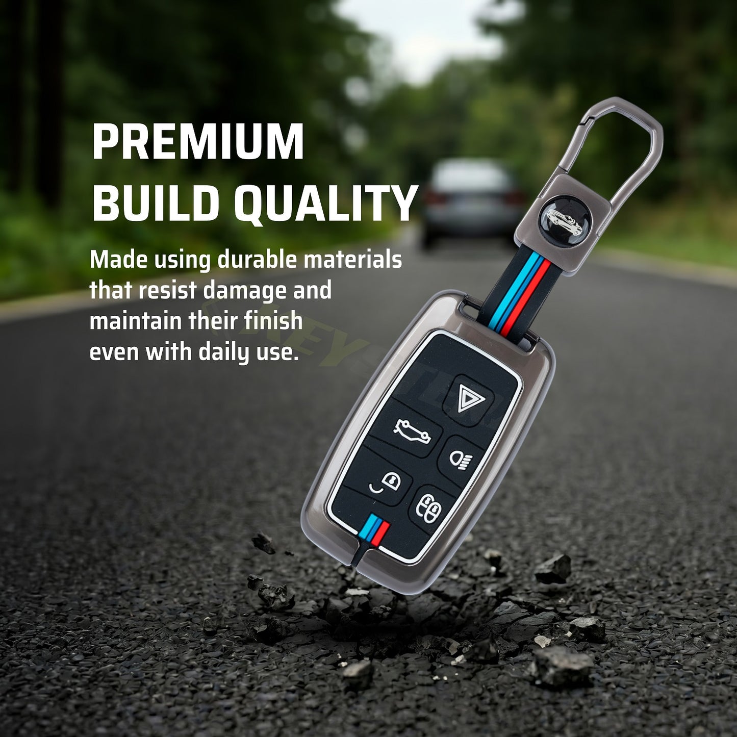 metal silicon Car Key Cover Compatible For Land Rover | Range Rover | Jaguar 5 Button Smart Key