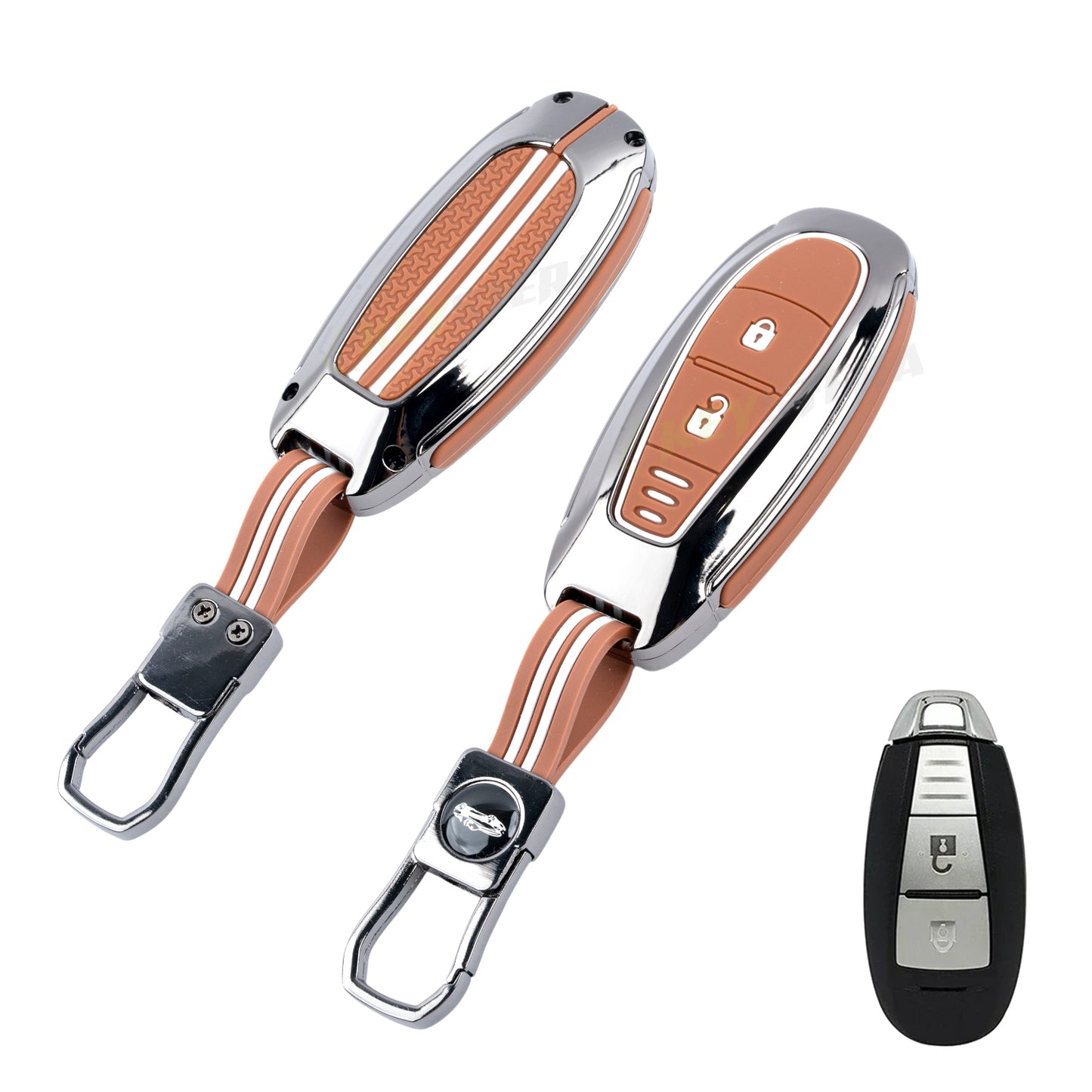 Metal  Key Cover Compatible For Suzuki : Baleno, Ciaz, Ignis, S-Cross, Grand Vitara, Brezza & Toyota Urban Cruiser