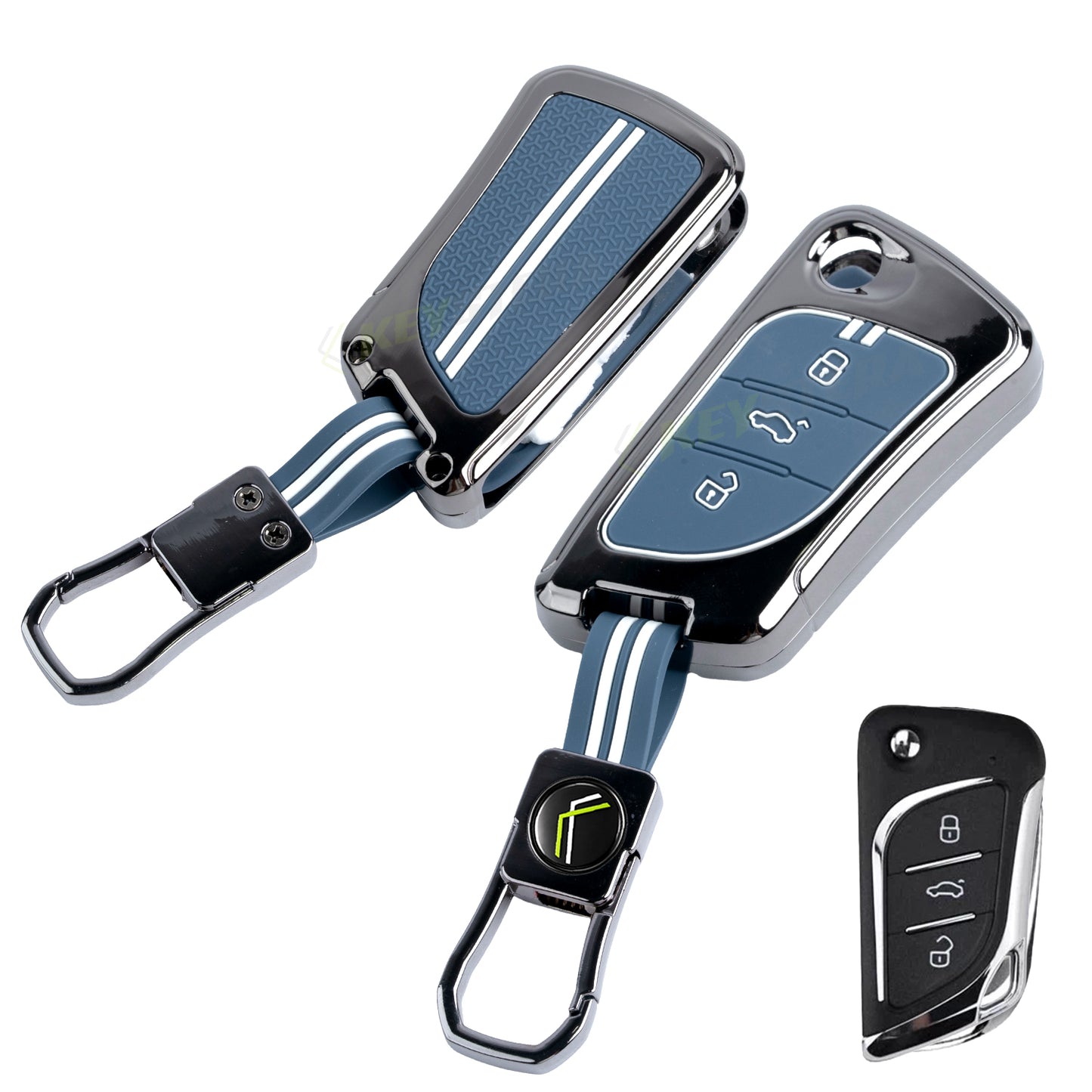 Metal Key Cover With Key Chain Compatible With LX-B30 Model Universal Flip Key