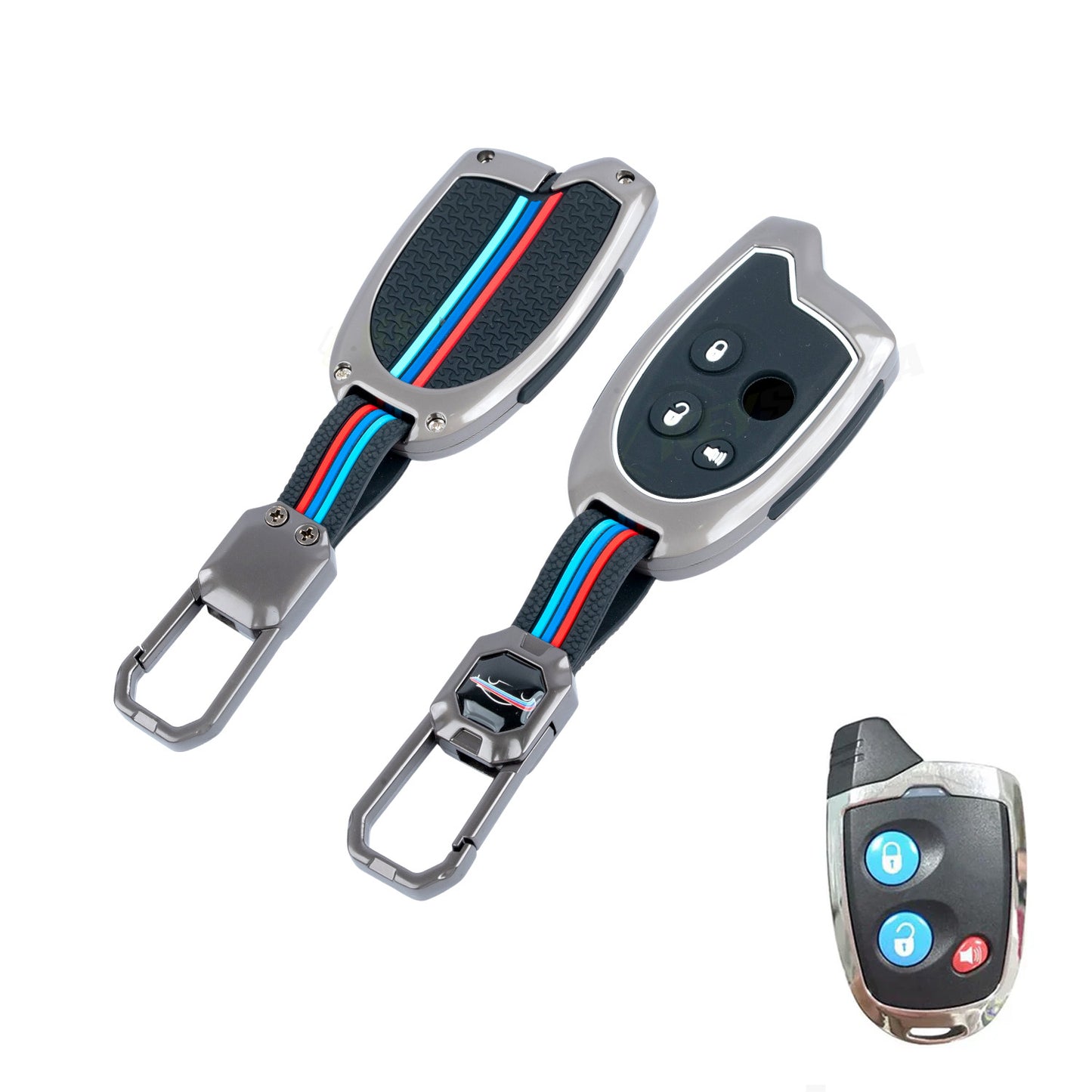 Metal Silicone Key Cover Compatible for Suzuki Nippon 3-Button Smart Key