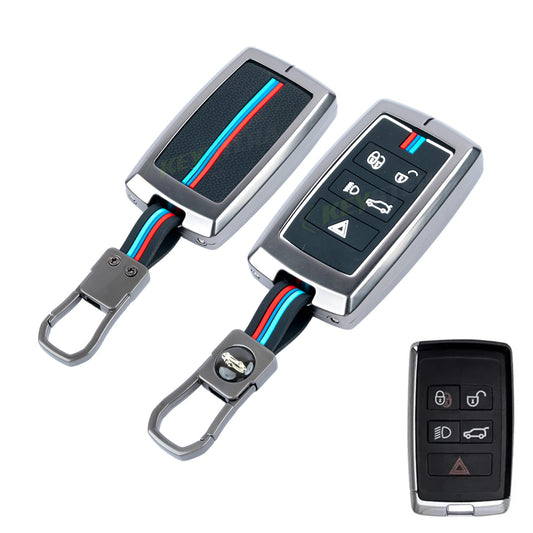 metal silicon Car Key Cover Compatible For Land Rover | Range Rover | Jaguar 5 Button Smart Key (Copy)