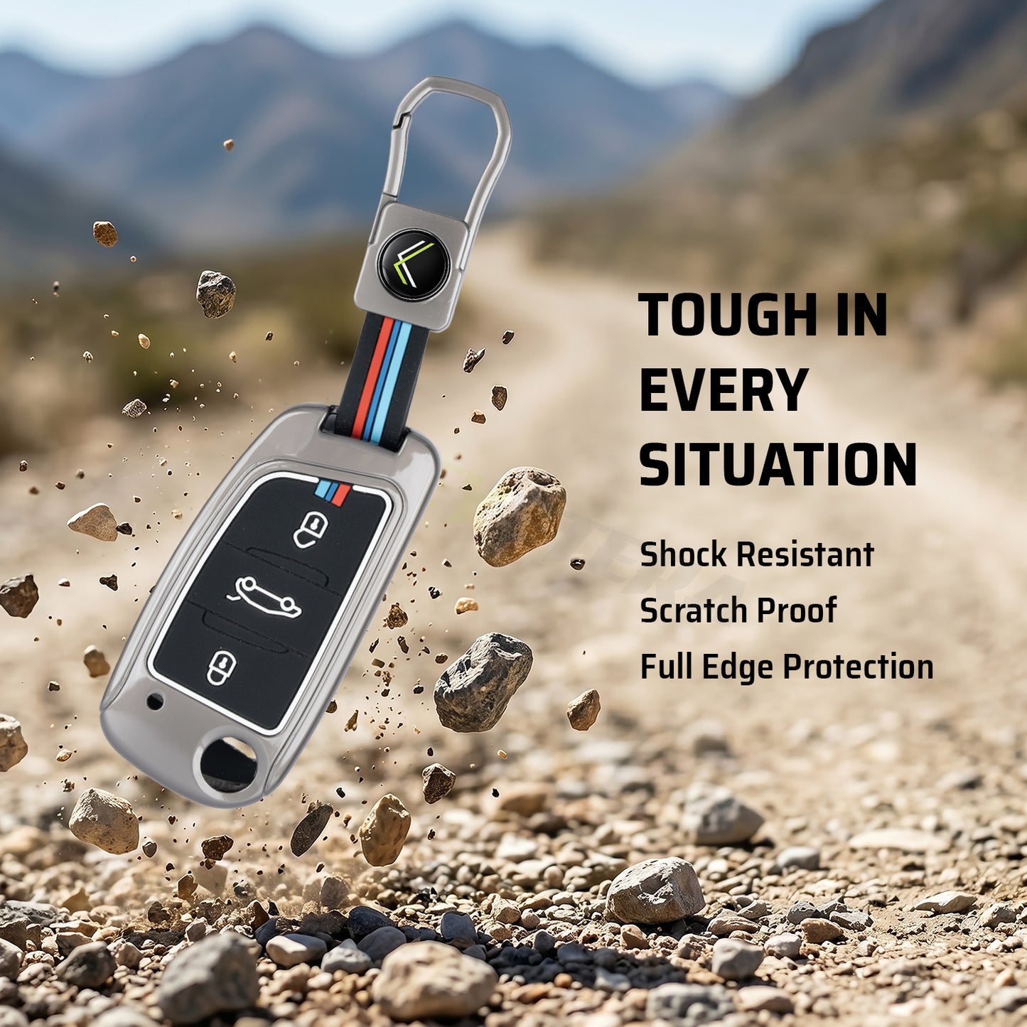 Metal Key Cover With Key Chain Compatible With B29 Model Universal Flip Key
