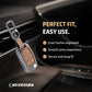 Metal Leather Brown Car Key Cover Compatible For Skoda : Octavia, Fabia, Laura, Superb, Rapid, Yeti & Volkswagen : Polo, Vento, Jetta, Ameo (3 Button Flip Key)