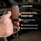 Metal Leather Brown Car Key Cover Compatible For Hyundai : i20, Kona, Verna 2018 onwards (3 button smart key)