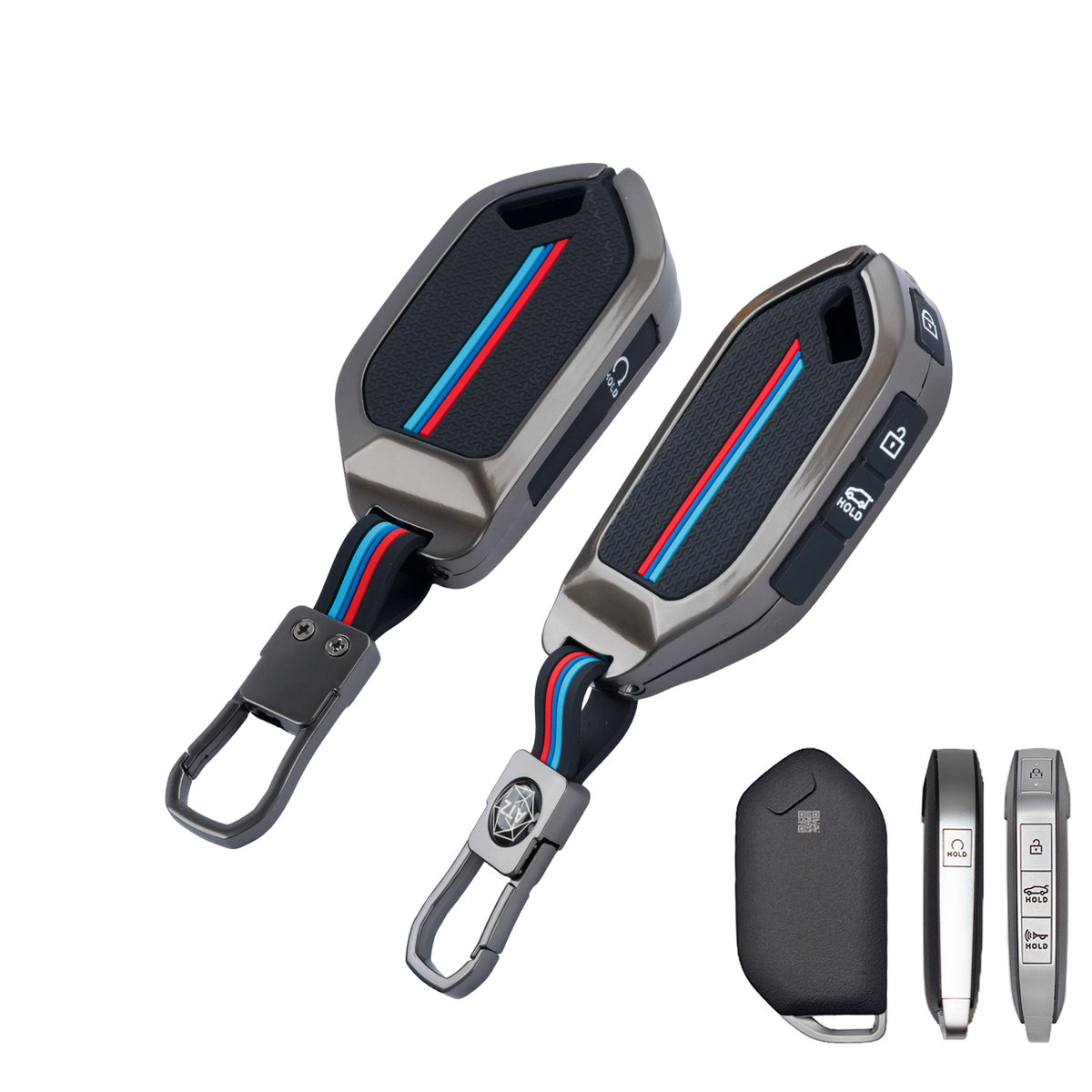 Metal Silicone Car Key Cover Compatible For New Kia Seltos 2026 | Syros | EV6 EV9 - 4 Button Smart Key