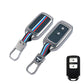 Metal Silicone Key Cover Compatible for Honda: Elevate, City, Jazz, Amaze, Accord, BR-V, CR-V, WR-V, Civic (2 button smart key)