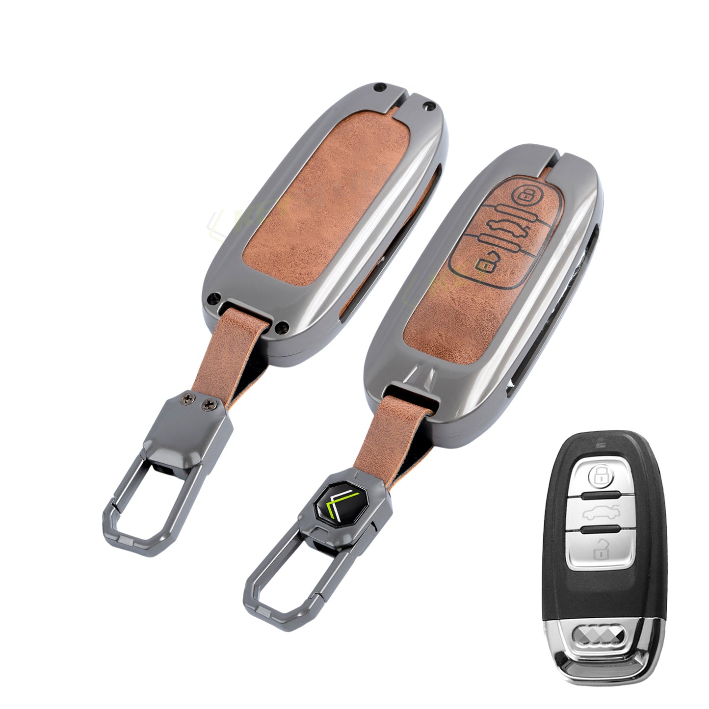 Keystera Metal Car Key Cover Compatible For AUDI A3 | A4 | A5 | Q3 | Q5 | Q7 | Q8 (3 Button Smart Key)