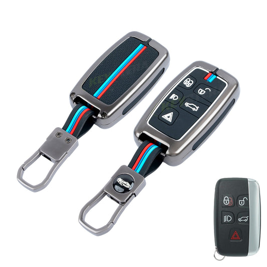 metal silicon Car Key Cover Compatible For Land Rover | Range Rover | Jaguar 5 Button Smart Key