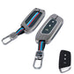 Metal Silicone Key Cover Compatible for MG Hector | MG Windsor | MG Astor | MG Gloster 3 Button smart key)