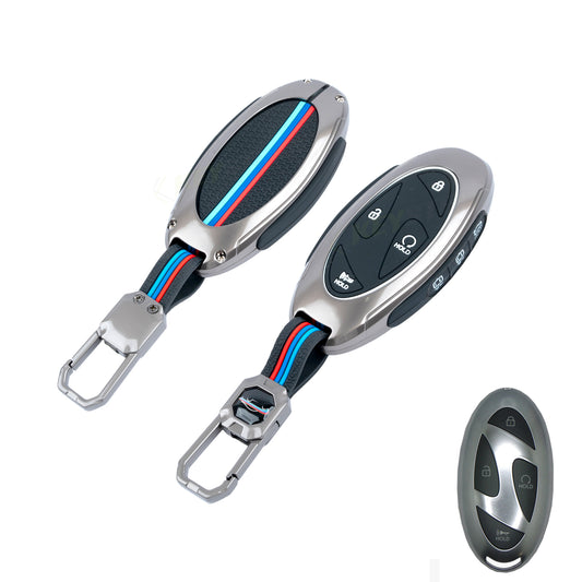 Metal Silicone Car Key Cover Compatible For Hyundai Venue 2026 3-Button Smart Key