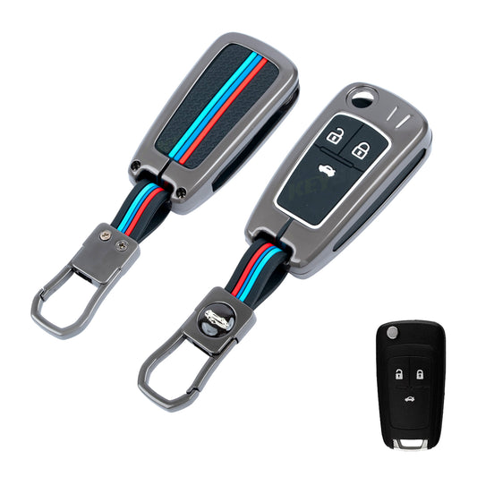 metal silicon Car Key Cover Compatible For Chevrolet Cruze | Chevrolet Beat | Avio | Spark Flip Key
