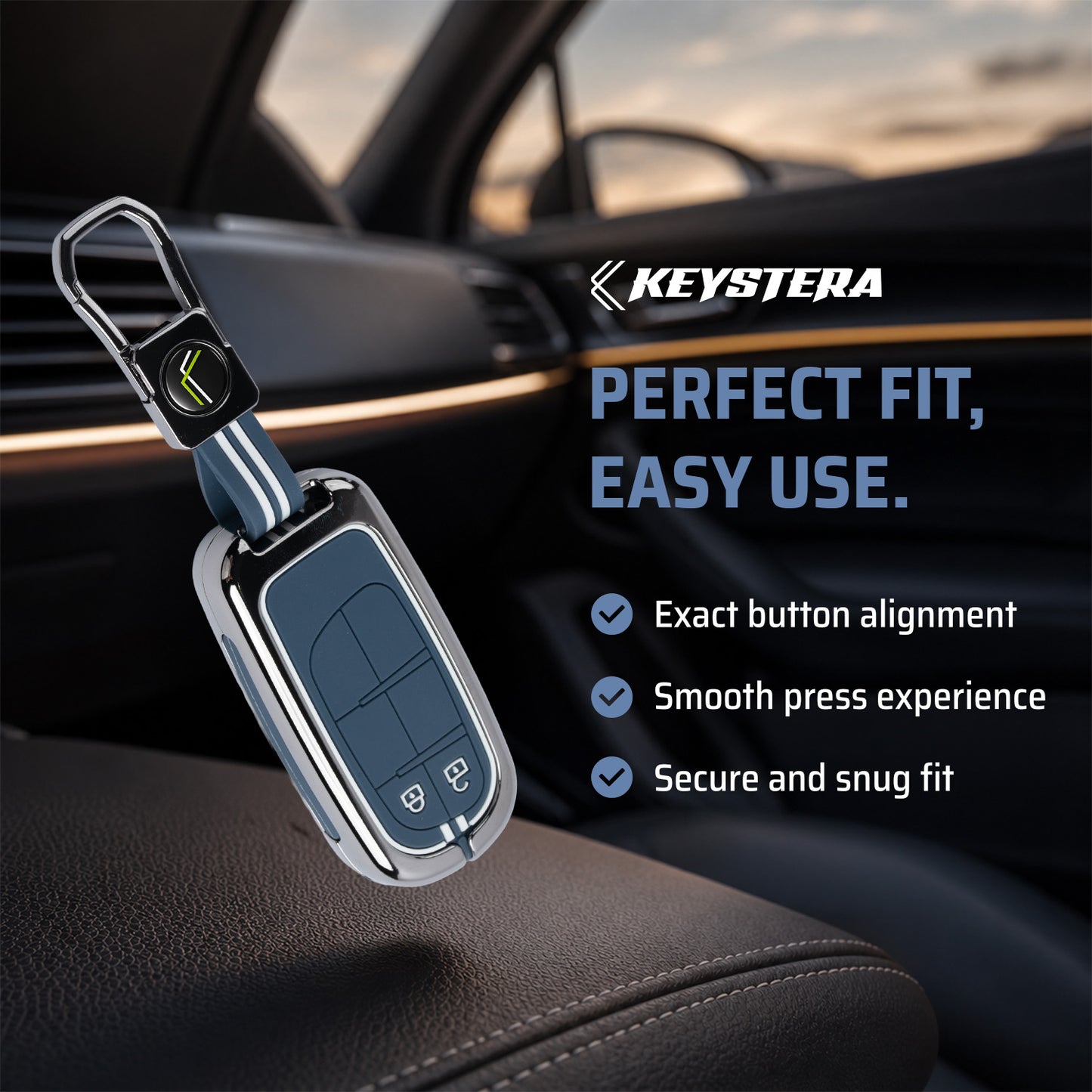 Metal Silicone Car Key Cover Compatible For Jeep Compass, Jeep Compass Trailhawk Smart Key (Copy)