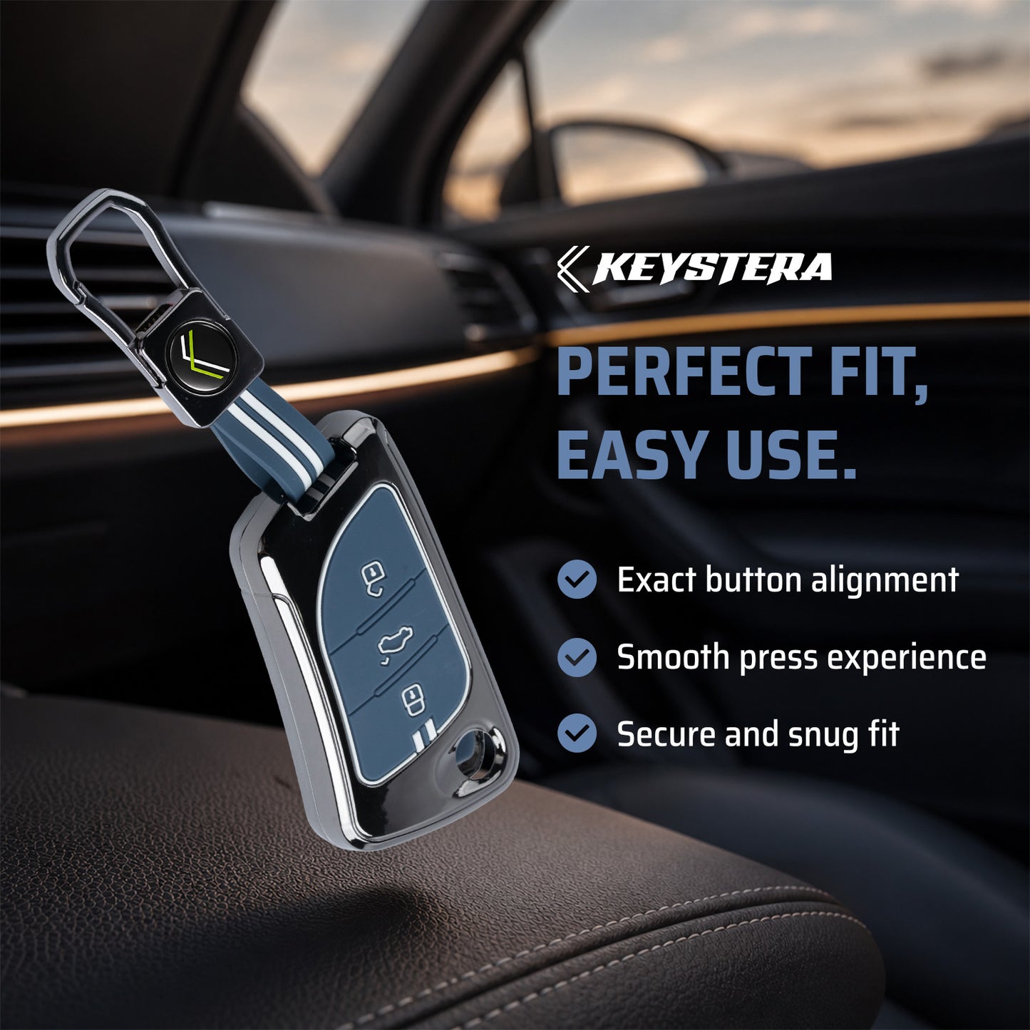 Metal Key Cover With Key Chain Compatible With LX-B30 Model Universal Flip Key