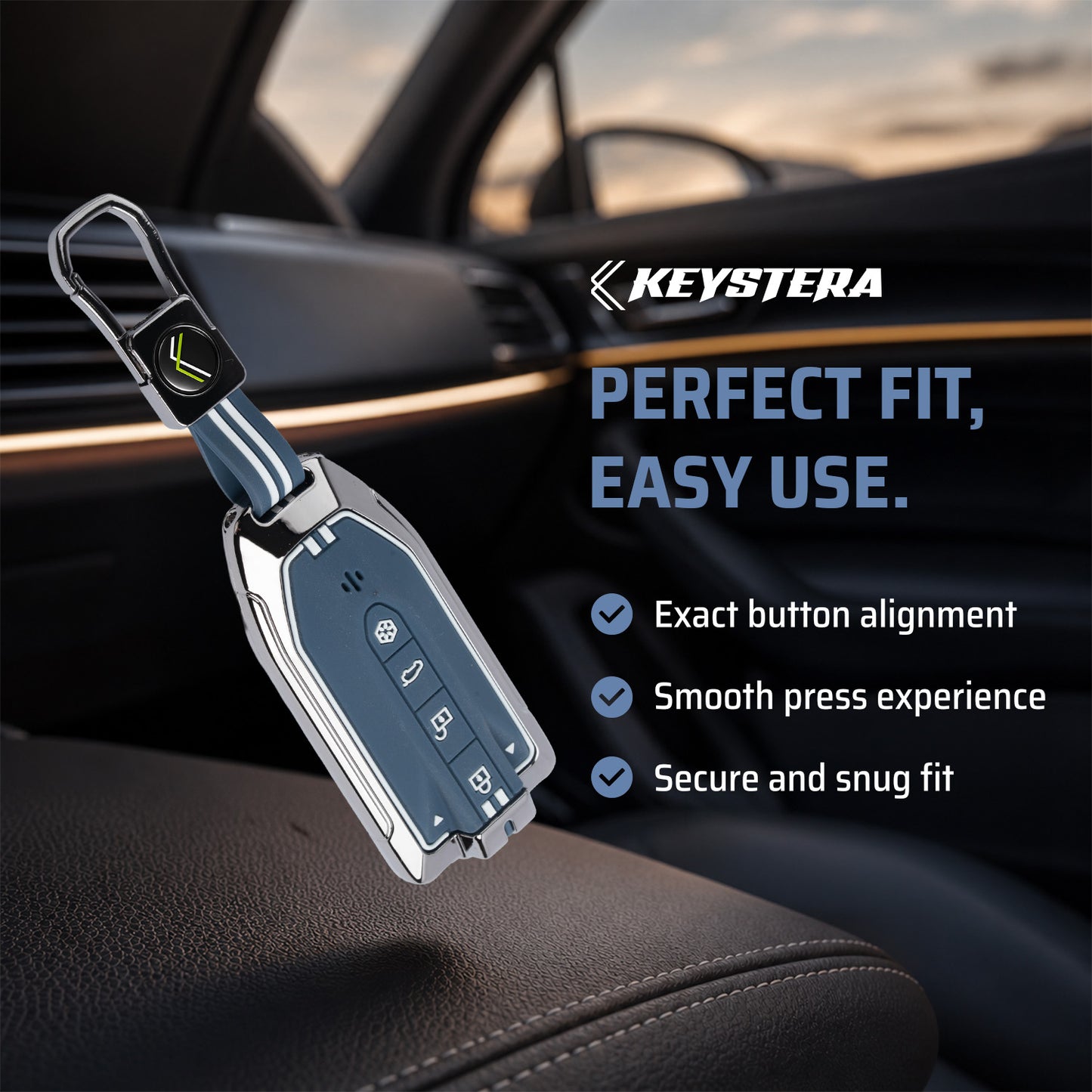 Metal Silicone Key Cover with keychain Compatible For Mahindra XEV 9e, BE 6e & 7XO (6 Button)