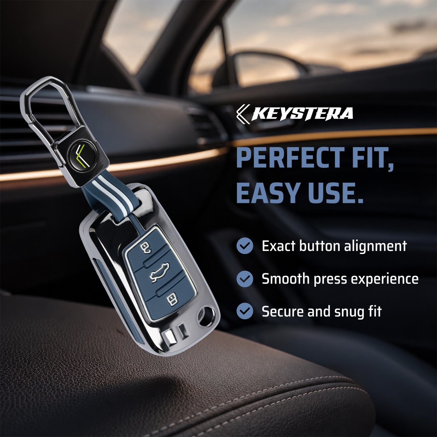 Metal Key Cover With Key Chain Compatible With B11 DS Flip Key