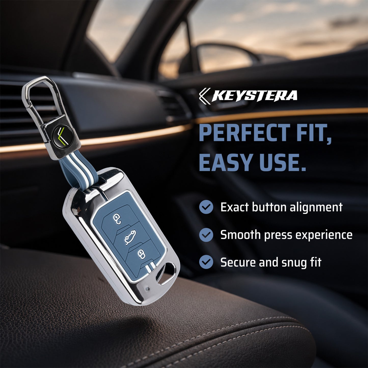 Metal Key Cover Compatible For Mahindra: Thar, Bolero, Scorpio, Scorpio-N, XUV700, XUV400, XUV3x0, XUV300, TUV300, Marazzo (3 button flip key)