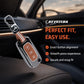 Metal Key Cover With Key Chain Compatible with Tata: Nexon, Harrier, Safari, Altroz, Punch, Tiago, Tigor, Zest, Bolt, Hexa (3 button Flip Key)