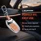 Metal Sapphire Key Cover With Key Chain Compatible with MG Astor, MG ZS EV (3 Button smart key)