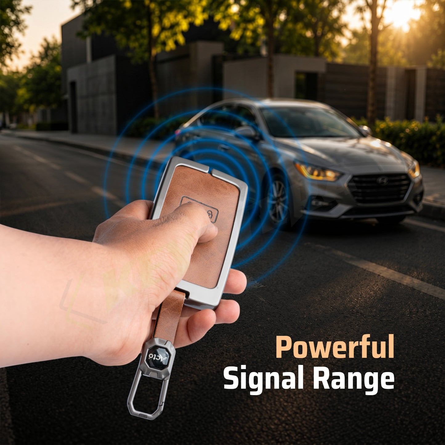 Metal Silicone Key Cover Compatible For Renault Triber | Kiger | New Kwid Smart Key
