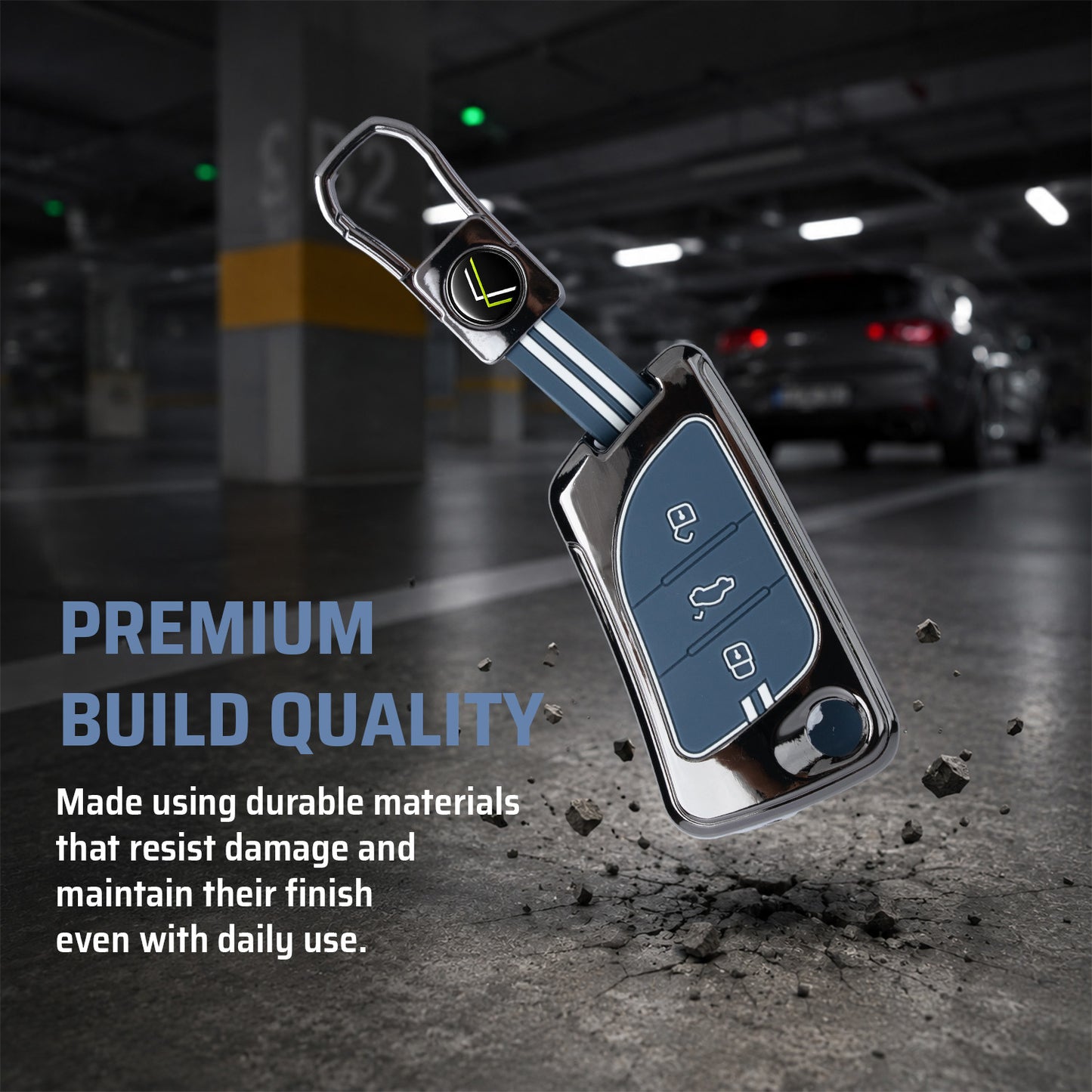 Metal Key Cover With Key Chain Compatible With LX-B30 Model Universal Flip Key
