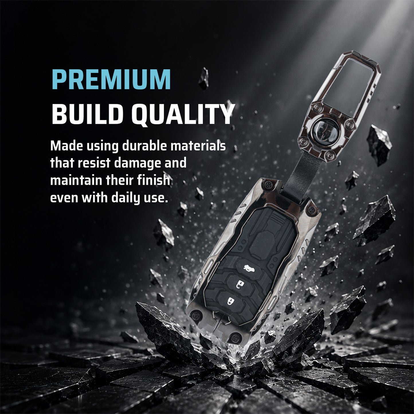 Metal Transformer Key Cover Compatible For Honda: City, Civic, Jazz, Brio, Amaze, Cr-v, Wr-v, Br-v, Mobilio 3 Button Smart Key
