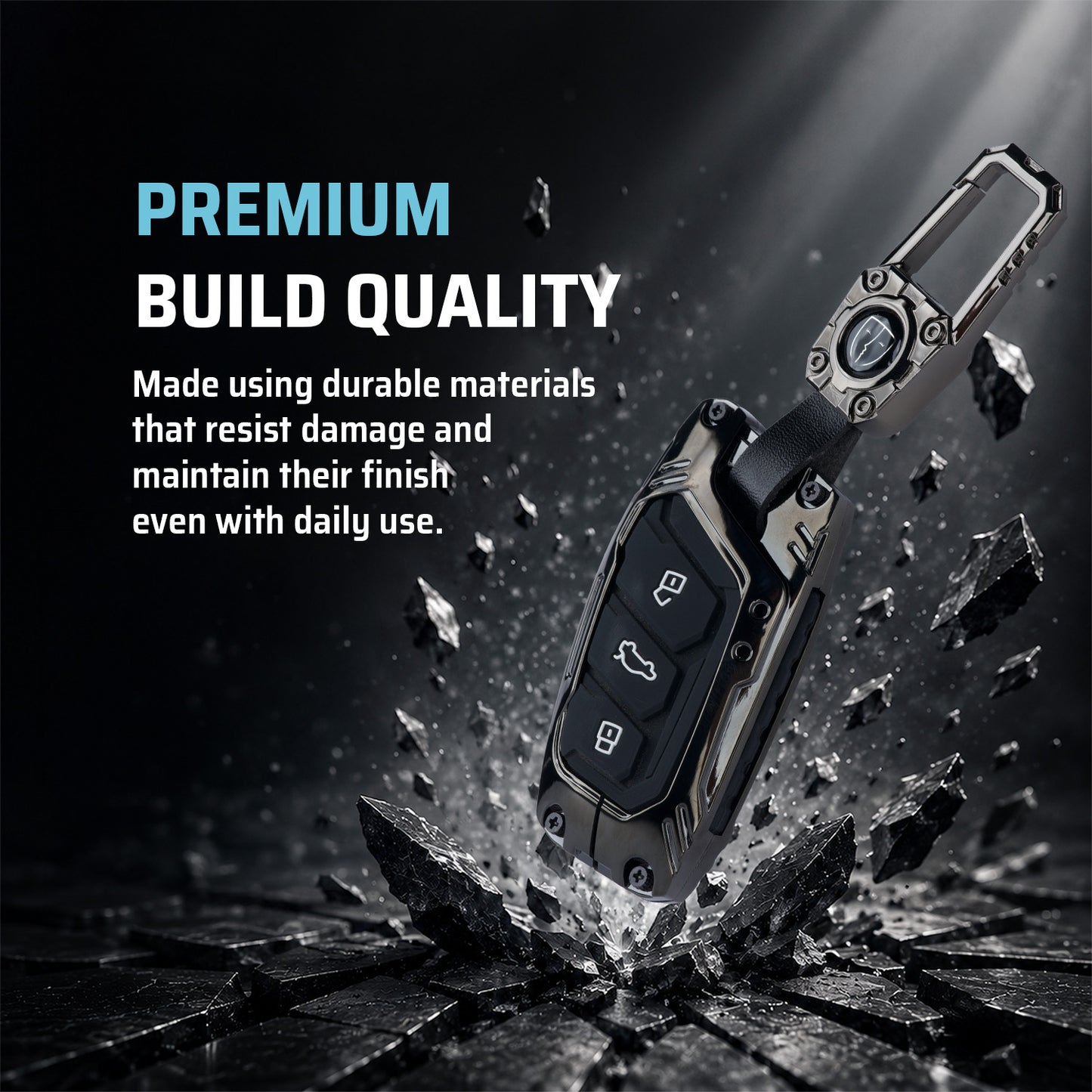 Transformer Car Key Cover Compatible For MG Astor, MG ZS EV (3 Button smart key)