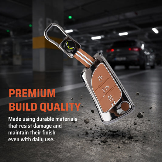 Metal Key Cover With Key Chain Compatible With LX-B30 Model Universal Flip Key