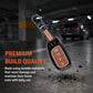 Metal Sapphire Key Cover With Key Chain Compatible with Hyundai: Alcazar, Creta 2021 onwards (4 button smart key)