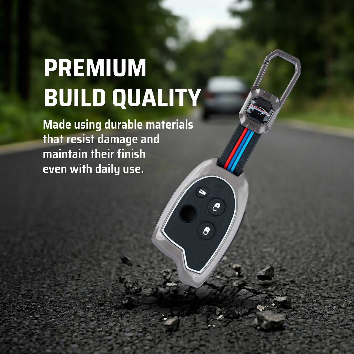 Metal Silicone Key Cover Compatible for Suzuki Nippon 3-Button Smart Key
