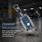 Metal Key Cover With Key Chain Compatible with BMW X-Series | M-Series | 3-Series | 5-Series | 7-Series 4 Button Smart Key