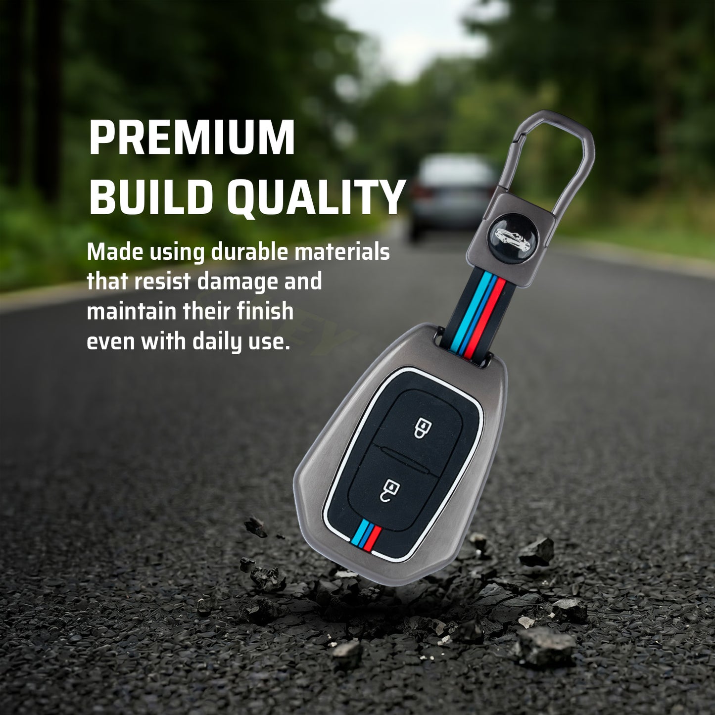 Metal Silicone Key Cover Compatible for Renault Triber | Kwid | Duster | Datsun redi-GO Flip type Key