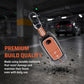 Metal Sapphire Key Cover With Key Chain Compatible with Toyota: Innova Crysta, Innova HyCross, Hilux (2 button smart key)
