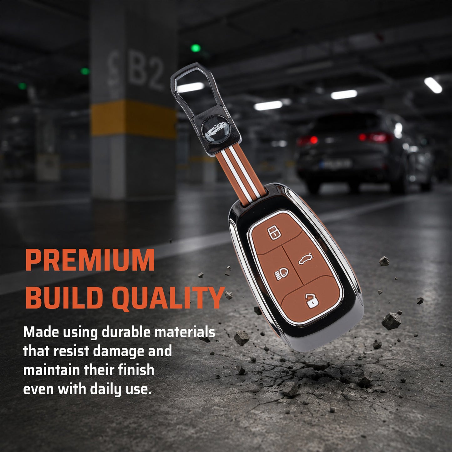 Metal Key Cover Compatible For Tata: Nexon, Harrier,Tiago, Tigor BS6, Tigor EV, Safari 2021, Altroz, Safari Gold, Gravitas, Punch (4 button smart key)
