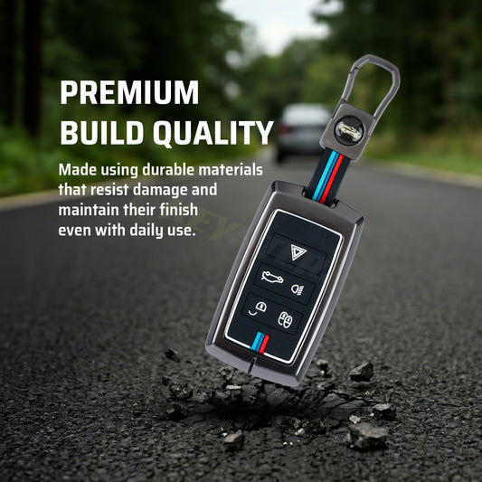 metal silicon Car Key Cover Compatible For Land Rover | Range Rover | Jaguar 5 Button Smart Key (Copy)