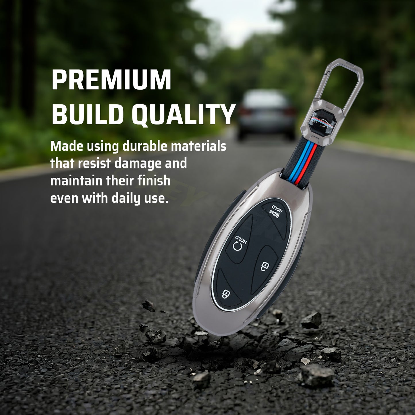 Metal Silicone Car Key Cover Compatible For Hyundai Venue 2026 3-Button Smart Key