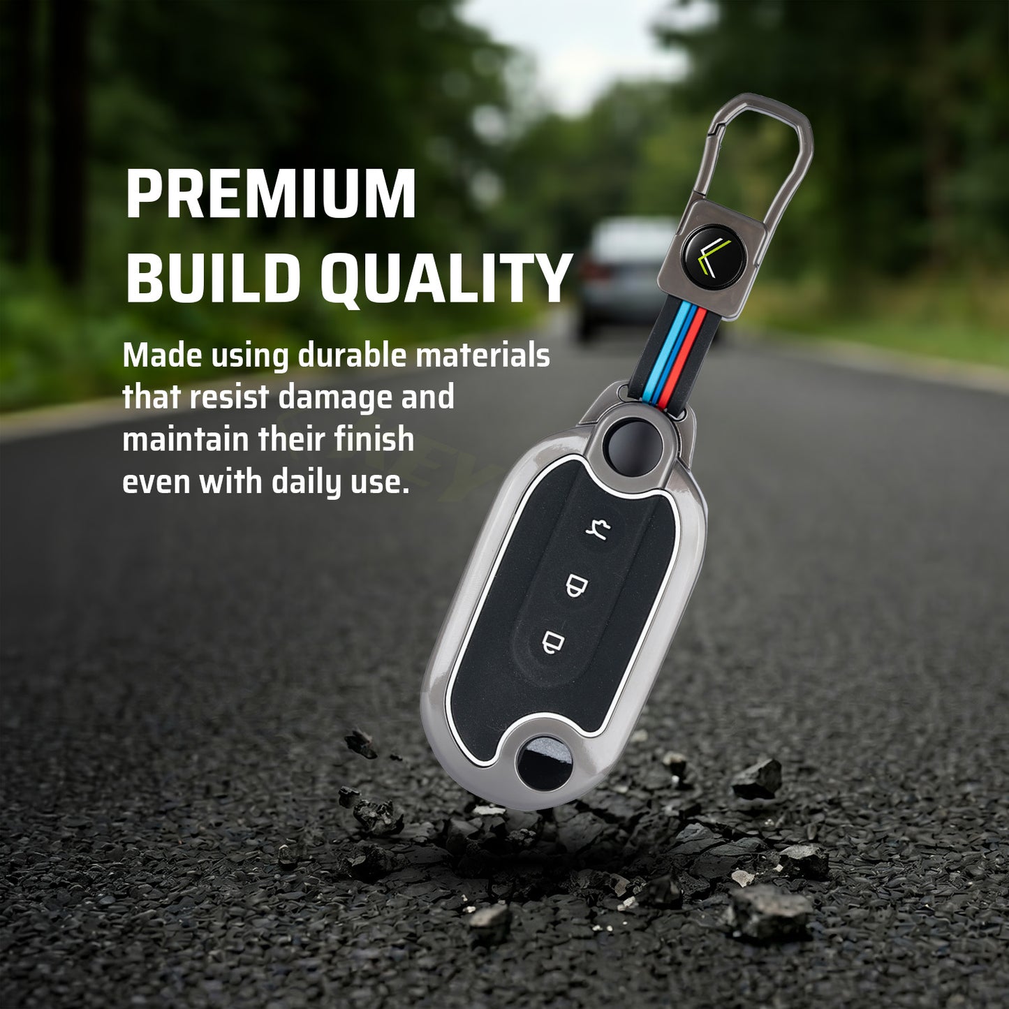 Metal Silicone Key Cover Compatible for MG Comet EV Electric 3 Button Flip Key (Base VARIENT)
