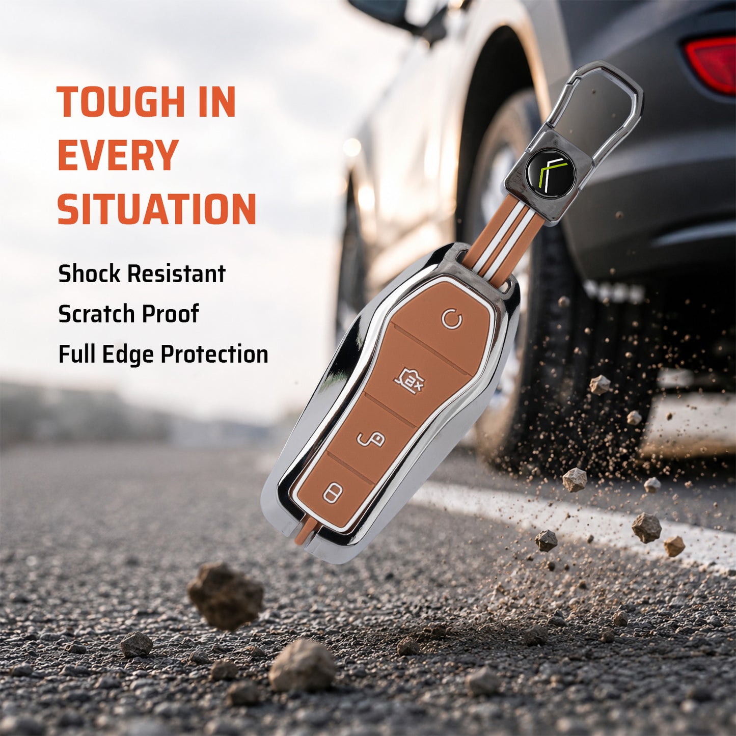 Metal Key Cover With Key Chain Compatible With Byd Atto 3 Car