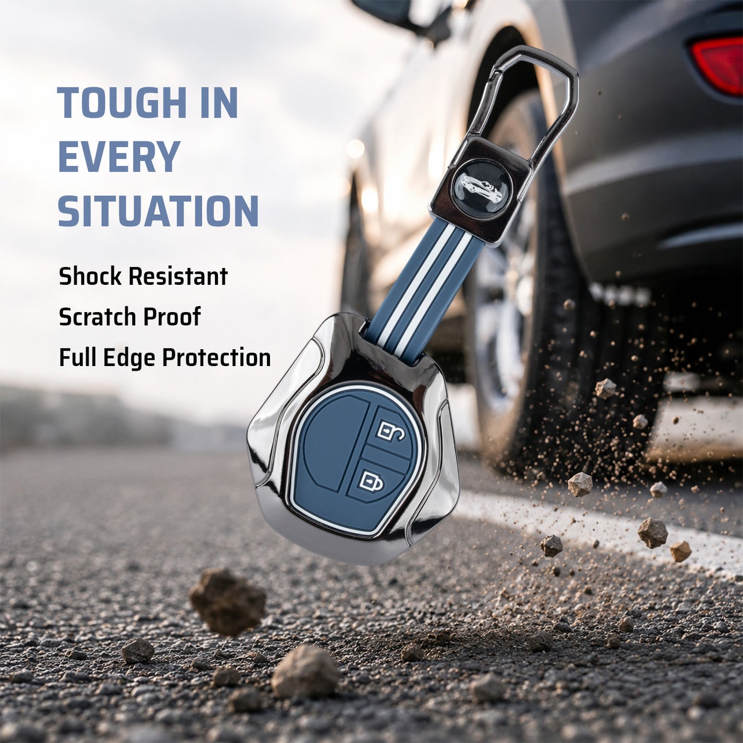 Metal Key Cover Compatible For Suzuki: Swift, Dzire, WagonR, Brezza, Grand Vitara, Fronx, Jimny, XL6, Ignis, Ertiga, Baleno,Celerio,Ciaz